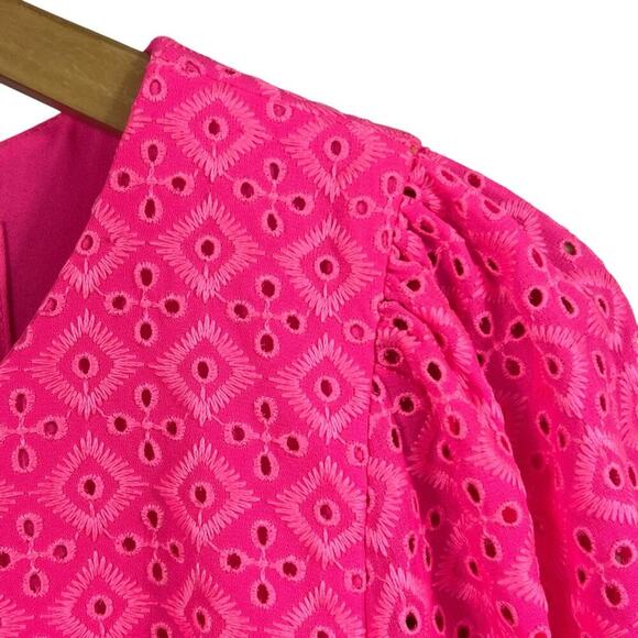 Lilly Pulitzer Fluorescent Neon Pink Aisha Romper Size 10 NWT Shorts Under Dress - Picture 4 of 16